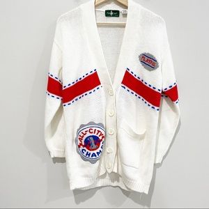HUNT CLUB Vintage Oversized Varsity Cardigan